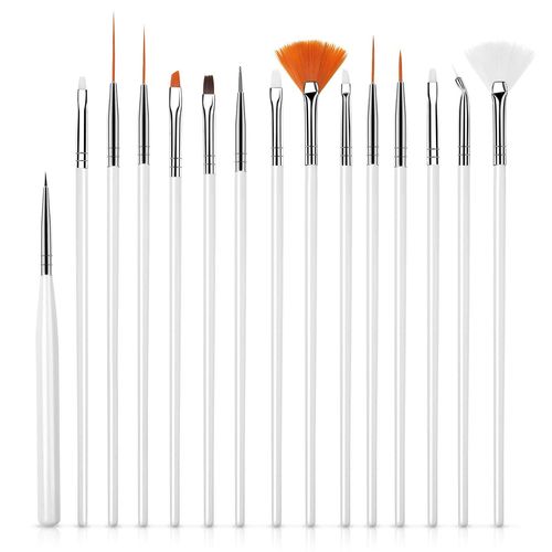 Ensemble De Pinceaux À Ongles Pour Nail Art 15 Pcs 