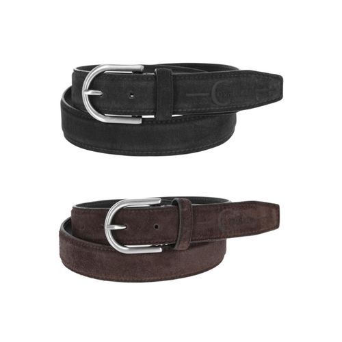 Ceinture Unisexe Covalliero Marron Aspect Daim Taille 105 Cm