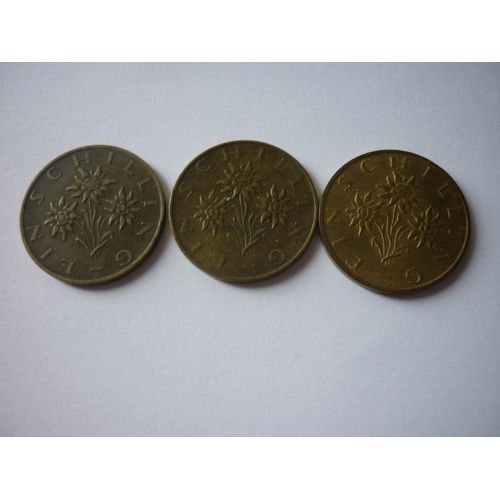Lot 3 Pièces 1 Schilling Autriche