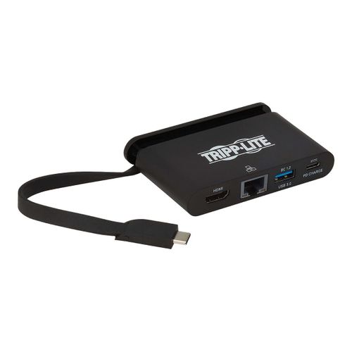 Eaton Tripp Lite Series USB C Docking Station Adapter Converter 4K w/ HDMI Gigabit Ethernet USB-A Hub & PD Charging Thunderbolt 3 Compatible - Station d'accueil - USB-C 3.1 - HDMI - 1GbE