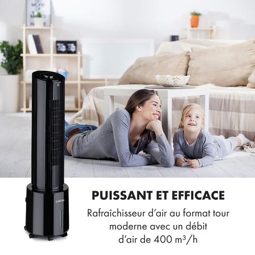 Klarstein Waterfall Rafraîchisseur D'air 45w - Réservoir 4 Litres - Débit 400 M³/H - Fonction Ventilateur / Purificateur / Humidificateur - Oscillation 90°