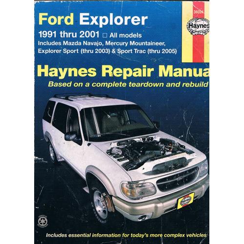 Ford Explorer, Mazda Navajo & Mercury Mountaineer 1991-01, Explorer Sport 2000-03 & Explorer Sport Trac 2001-05