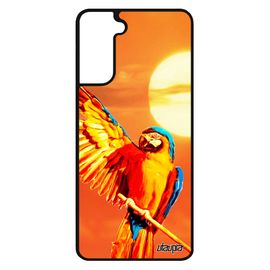Coque Antichoc Samsung Galaxy S21 Silicone Perroquet Animaux Design Mobile Orange Animal Portable Couché De Soleil Oiseau Perruche