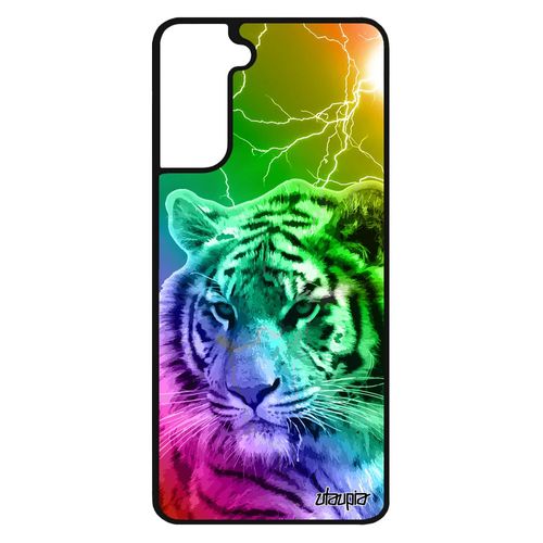 Coque Silicone Samsung Galaxy S21 Tigre Eclair Predateur Case Jaune Fauve Telephone De Tasmanie Portable Animaux Multicolore Animal
