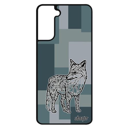 Coque Pour Samsung Galaxy S21 Silicone Renard Homme Geometrique Ethnique Pas Cher Roublard Fantaisie Gris Cube Polaire Personnalisé