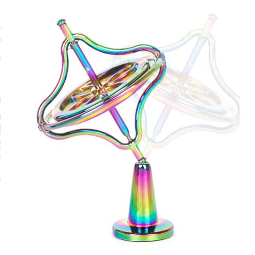 Jelinda Métal Gyroscope Jeu Anti-Gravité Toupie Précision Equilibré Jouet Gyro Argent Décompression Cadeau Très Amusant Divertissant pour Enfant Garçon Fille Adulte 