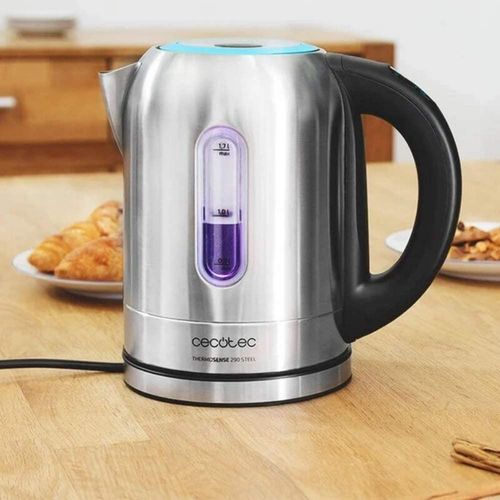 Bouilloire Électrique De 1,7l En Acier Inoxydable Avec Réglage De La Température 2200w Gris Noir
