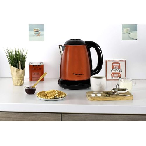 Bouilloire Électrique De 1,7l Sans Fil Avec Base 360° 2200w Rouge Noir