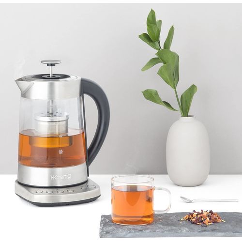 Bouilloire Électrique De 1,7l Sans Fil Avec Température Réglable 2400w Noir Gris