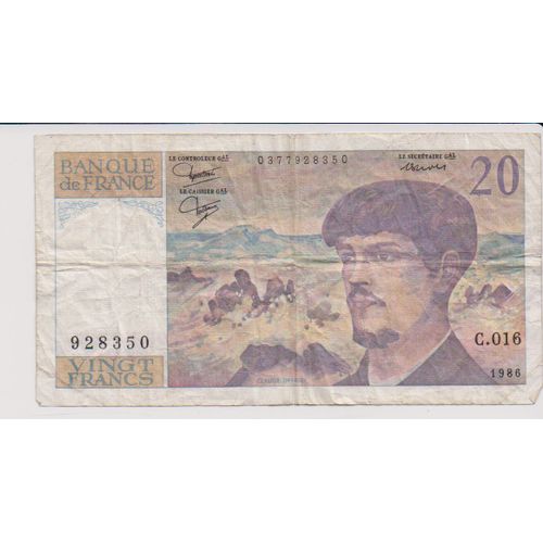 Billet De 20 Francs Debussy Année 1986