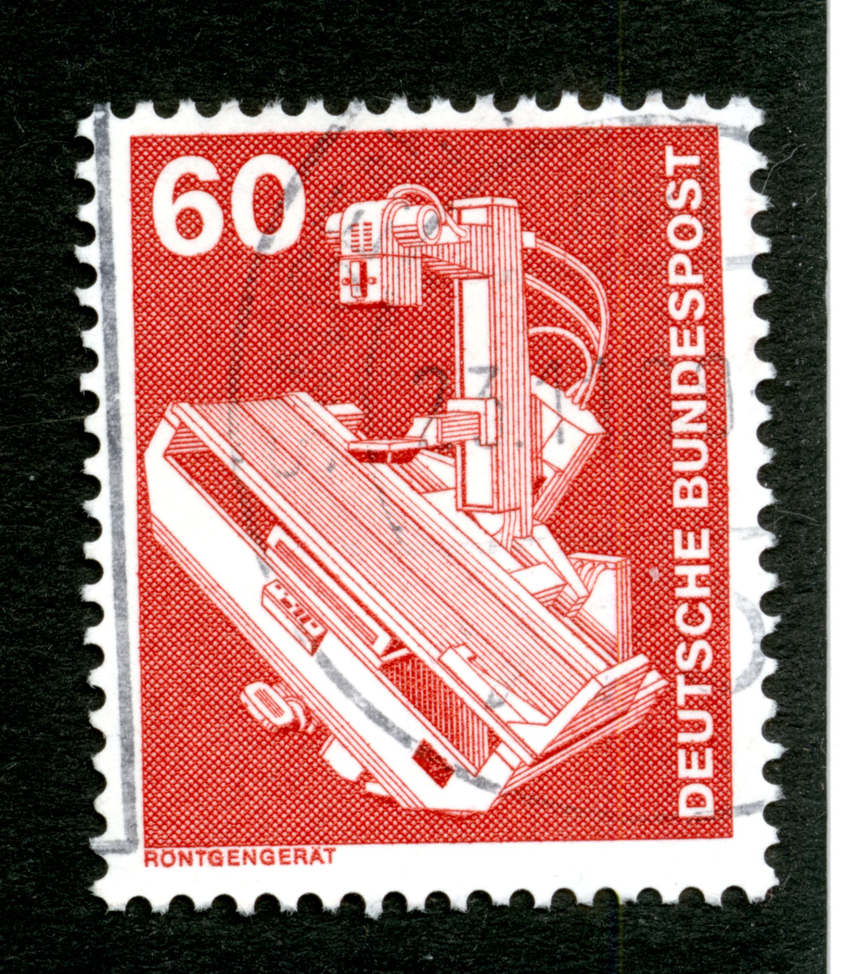 Timbre Oblitéré Deutsche Bundespost, 60, Rontgengerat