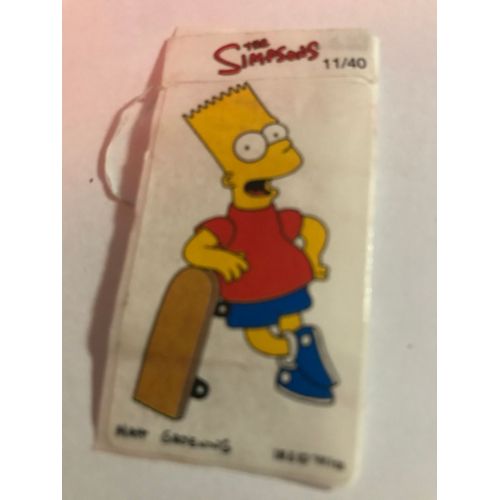 Sticker Autocollant Ascom - Les Simpson - The Simpsons - N°11/40 : Bart Simpson - Matt Groening - 1998 - Bubble Gum - 6x3,5 Cm