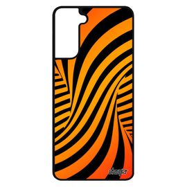 Coque Pour Samsung Galaxy S21 Silicone Illusion D'optique Tourbillon Effet Graphique Moderne 3d Rigide Orange Portable Cover De