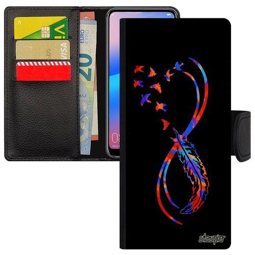 Coque Pour S21 Ultra Portefeuille Infini Multicolore Personnalisé Eternel Fille Antichoc Etui Imprimé Plume Design En Samsung Galaxy