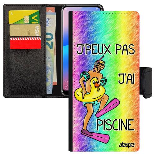 Coque Iphone 12 Pro Max Portefeuille J'peux Pas J'ai Piscine Humour Etui Vert Bd Portable Drole Sport Humoristique Comique De