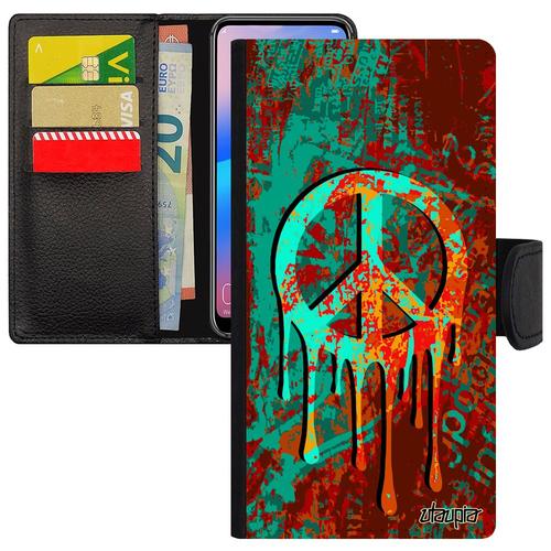 Coque Pour Iphone 12 / 12 Pro Portefeuille Peace And Love Cadeau Peinture Yoga Etui Street Art Ragga Reggae Vert Tatouage & De