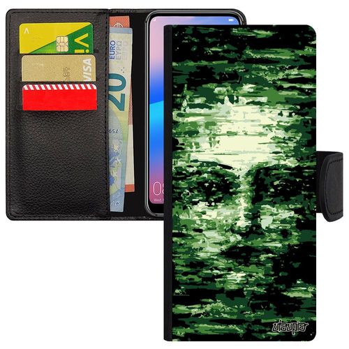 Coque Galaxy Note 20 Ultra Rabat Silicone Portrait Personnalisé Vert Artisanal Flip Case Femme Etui Artistique De Protection Samsung