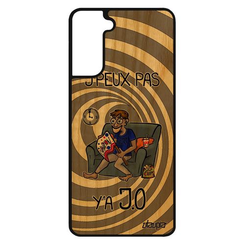 Coque Samsung Galaxy S21 En Bois Silicone J'peux Pas Y'a Jo Cover Gris Supporter Jpeux Humoristique Humour Athletisme Sport 4g Texte