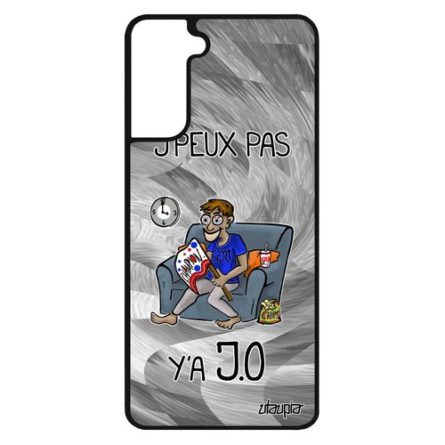 Coque J'peux Pas Y'a Jo Samsung Galaxy S21 Silicone Pas Cher Humoristique Sport Bande Dessinée 4g Antichoc Je Athletisme Gris Metal