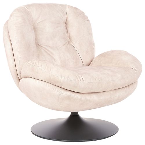 Fauteuil Nolvik Velours Beige Clair