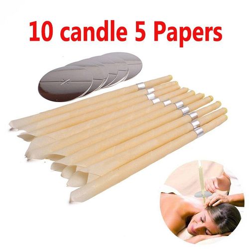 Houpi ? Bougies Auriculaires Rondes, 10 Pièces, Dissolvant De Cire, Corne, Plateau De Bouchons D'oreille, Aromathérapie, Bougie Indienne, Parfum De Bougie 10 Candle 5 Pallets 