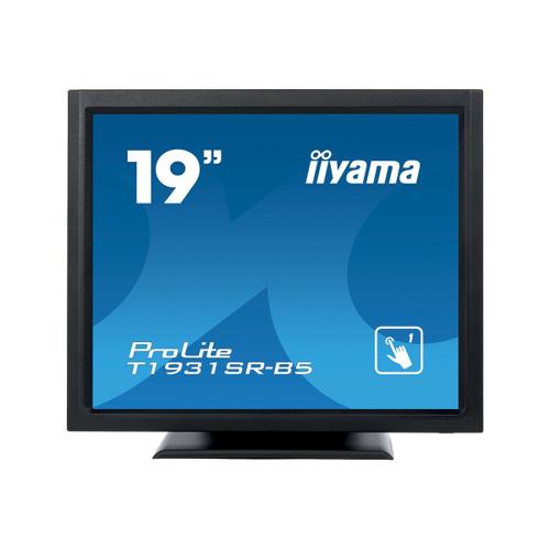 iiyama ProLite T1931SAW-B5 - Écran LED - 19" - écran tactile - 1280 x 1024 - TN - 250 cd/m² - 1000:1 - 5 ms - HDMI, VGA, DisplayPort - haut-parleurs - noir mat