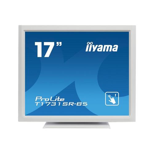 iiyama ProLite T1731SR-W5 - Écran LED - 17" - écran tactile - 1280 x 1024 @ 75 Hz - TN - 250 cd/m² - 1000:1 - 5 ms - HDMI, VGA, DisplayPort - haut-parleurs - blanc