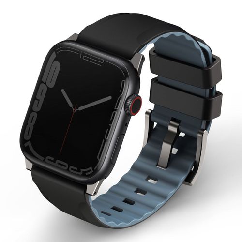 Uniq Bracelet Linus En Silicone Airosoft¿ Watch 1-9 / Se 38/40/41 Mm Noir Minuit