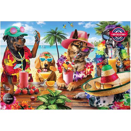 Dogs Drinking At The Beach - Puzzle 1000 Pièces