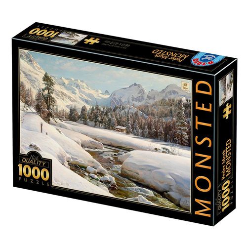 Peder Mørk Mønsted - Winter Landscape In Switzerland Near Engadin - Puzzle 1000 Pièces
