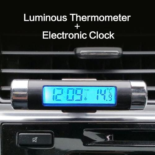 Horloge de voiture numérique 2 en 1 - thermomètre - horloge de
