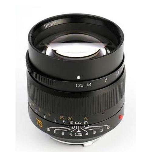 Objectif 75 mm f/1.25 pour Leica M par 7artisans. Occasion en excellent état