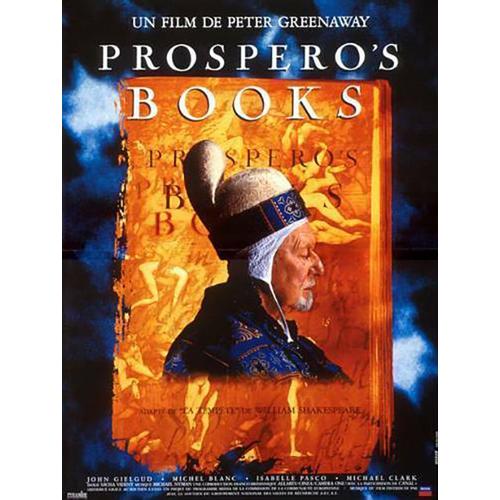 Prospero S Books - Véritable Affiche De Cinéma Pliée - Format 120x160 Cm - De Peter Greenaway Avec John Gielgud, Michel Blanc, Isabelle Pasco, Michael Clark, James Thiérrée, Mark Rylance - 1991