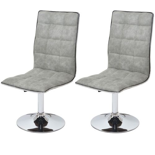 2x Chaise De Salle À Manger Hwc-C41, Fauteuil, Tissu   Vintage Gris Béton