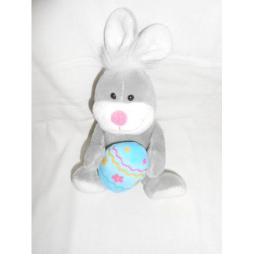 Doudou Gipsy Boite A Musique Lapin Musical Gris Et Son Oeuf Bleu Jaune Rose Fleur Etoile Cloche Sonore