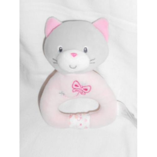 Doudou Gipsy Chat Rose Gris Etoile Papillon Brose Hochet Musical Grelot