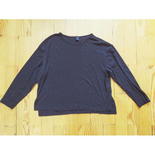 Haut / Top / T-Shirt Noir Ample À Manches 3/4 Xs