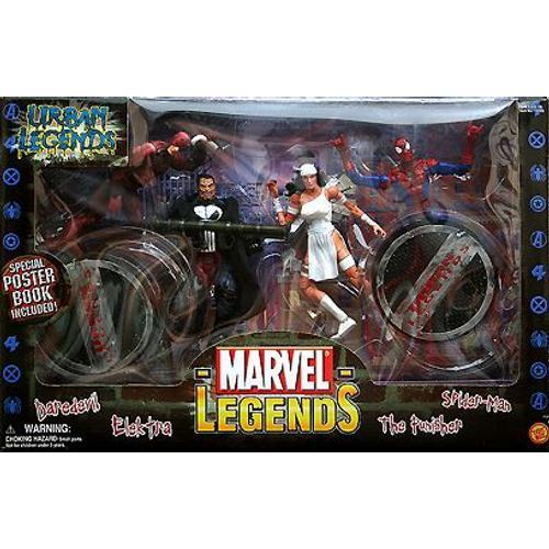 Marvel Legends Coffret Urban Legends, Toybiz, 2003 (Daredevil, Elektra, Punisher, Spider-Man)