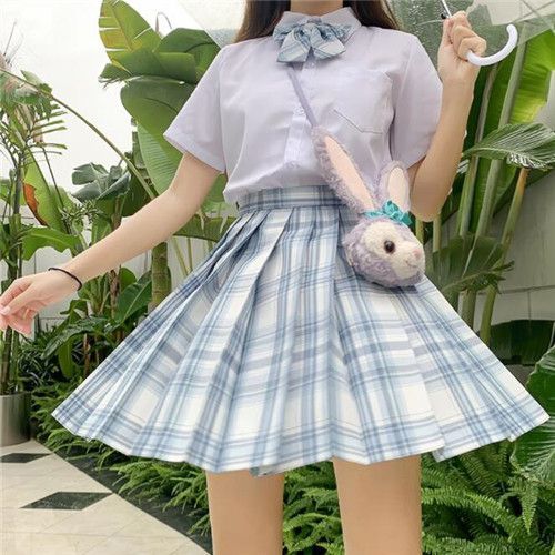 Expédié De Paris - Femme Fille Jupe Courte Ecossaise Carreaux Mignon Kawaii Noir Bleu Marron Plissée Zip Coton Résistant Epaisse De Bonne Qualité Japonais Harajuku Jk Uniforme Ecolière