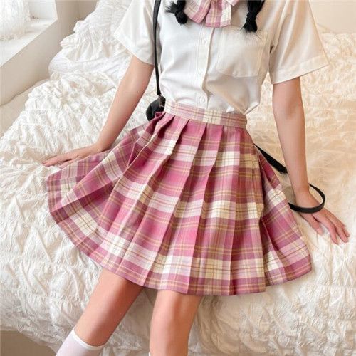 Expédié De Paris - Femme Fille Jupe Courte Ecossaise Carreaux Mignon Kawaii Noir Bleu Marron Plissée Zip Coton Résistant Epaisse De Bonne Qualité Japonais Harajuku Jk Uniforme Ecolière