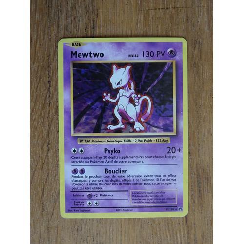 Carte Pokemon Mewtwo Holo 130 Pv 51/108 - Xy Evolutions