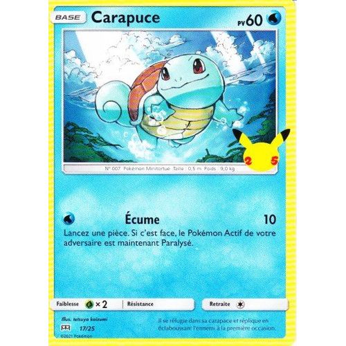 Carapuce - N°007 Pokémon Minitortue - Carte 17/25