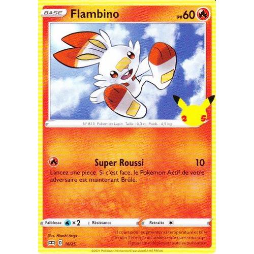 Flambino - N°813 Pokémon Lapin - Carte 16/25