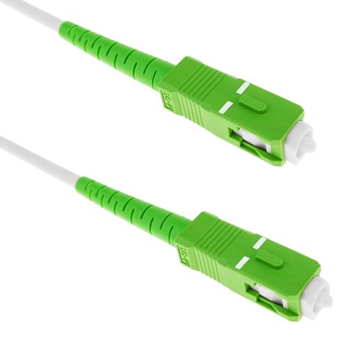 Câble á fibre optique SC/APC á SC/APC simplex monomodes 9/125 de 30 m OS2 blanc