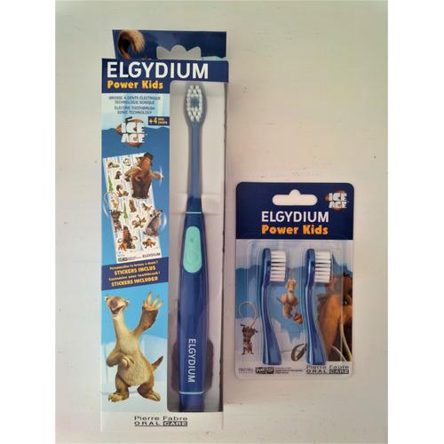 Brosses À Dents Electrique Elgydium Power Kids L'âge De Glace + Lot De 2 Brossettes