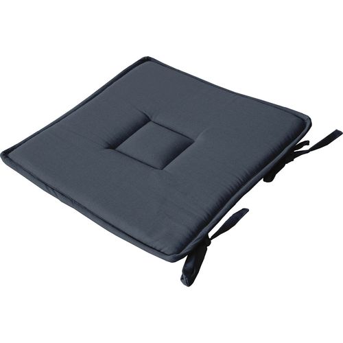 Galette De Chaise Uni Effet Bachette - 40 X 40 Cm - Gris Foncé