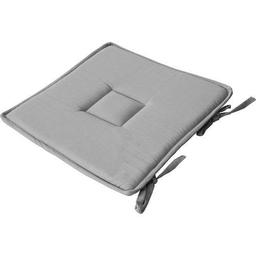 Galette De Chaise Uni Effet Bachette - 40 X 40 Cm - Gris