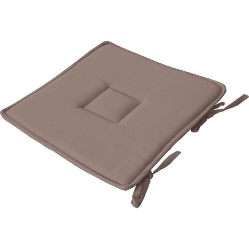 Galette De Chaise Uni Effet Bachette - 40 X 40 Cm - Marron