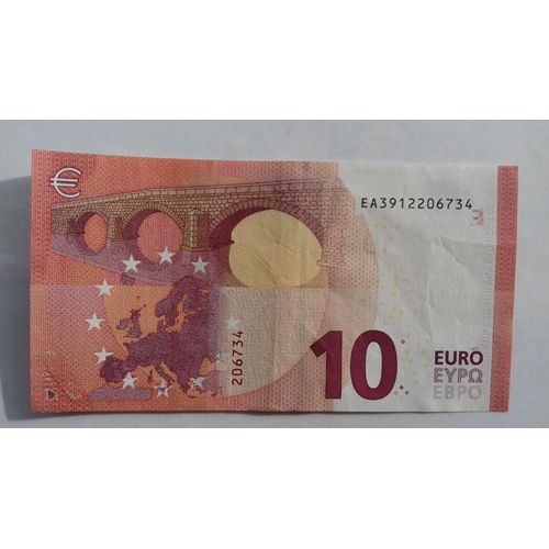 10 Euros Fauté E003l4 France ( Oberthur ) Un E Rouge Du Recto Imprimé Au Verso