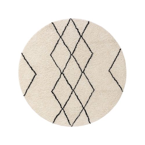 Benuta Naturals Tapis En Laine Rond Berber Crème Diamètre 100 Cm Rond